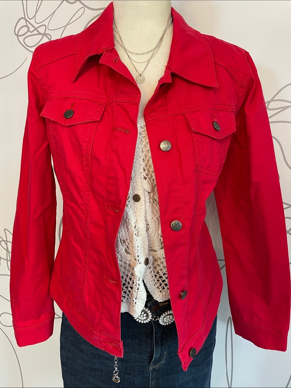 LEE Rider-Classic Red Button Front Jacket unknown size